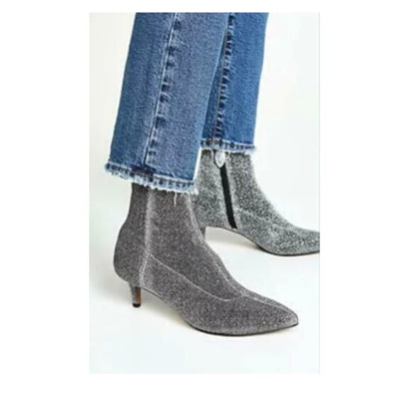 Rebecca Minkoff "Sayres'  Sock Glitter Booties Size 7.5 - Picture 1 of 15